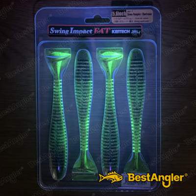 Keitech FAT Swing Impact 5.8" Green Pumpkin Chartreuse - #401 - UV1