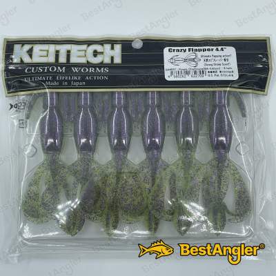 Keitech Crazy Flapper 4.4" Purple Chartreuse - BA#03