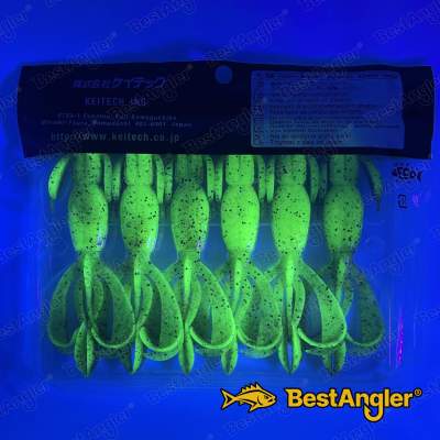 Keitech Crazy Flapper 4.4" Green Pumpkin Chartreuse - #401 - UV