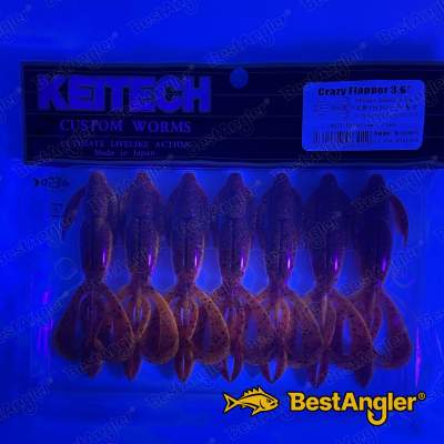 Keitech Crazy Flapper 3.6" Delta Craw - #407 - UV