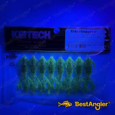 Keitech Crazy Flapper 2" Green Pumpkin Chartreuse - #401 - UV
