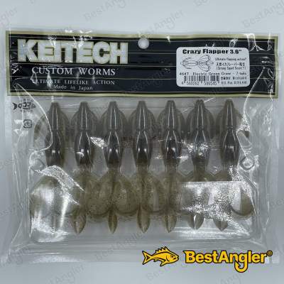 Keitech Crazy Flapper 3.6" Electric Green Craw - #464