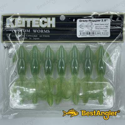 Keitech Crazy Flapper 3.6" Lime / Chartreuse - #424