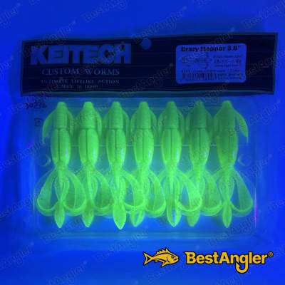 Keitech Crazy Flapper 3.6" Lime / Chartreuse - #424 - UV