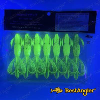 Keitech Crazy Flapper 3.6" Purple Chartreuse - BA#03 - UV