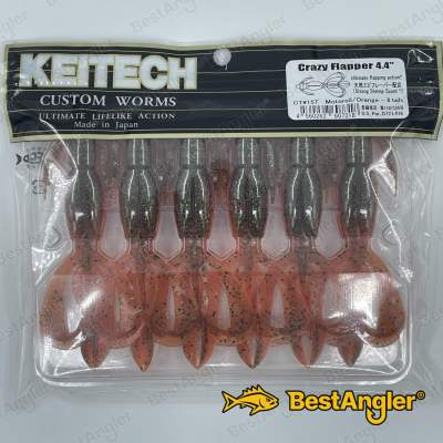 Keitech Crazy Flapper 4.4" Motoroil / Naranja - CT#15