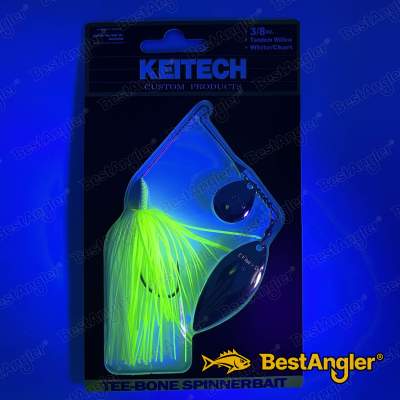 Keitech Tee-Bone Spinnerbait TW 3/8 oz 10.5 g White / Chart - TSTW38509 - UV