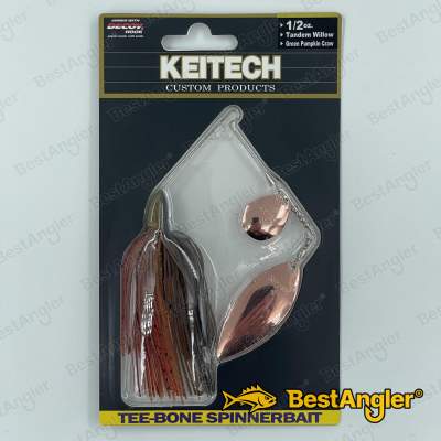 Keitech Tee-Bone Spinnerbait TW 1/2 oz 14 g Green Pumpkin Craw - TSTW12511