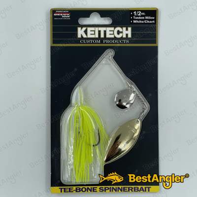 Keitech Tee-Bone Spinnerbait TW 1/2 oz 14 g White / Chart - TSTW12509
