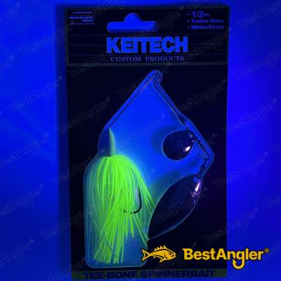 Keitech Tee-Bone Spinnerbait TW 1/2 oz 14 g White / Chart - TSTW12509 - UV