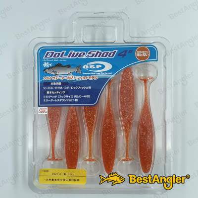 O.S.P DoLive Shad 4" SW Orange Gold Flash TW201
