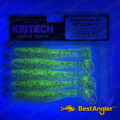 Keitech Easy Shiner 3" Chartreuse Ice Shad - CT#28 - UV