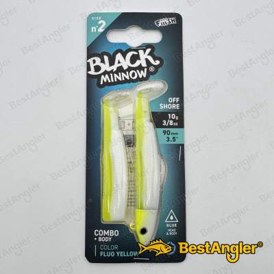 Fiiish Black Minnow n°2 90 mm Combo Offshore + Corps - 10g - Jaune Fluo - BM3042
