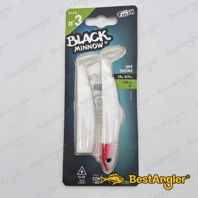 Fiiish Black Minnow n°3 120 mm Combo Offshore + Body - 25g - Bianco / Rosso - BM503
