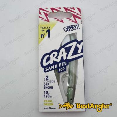 Fiiish Crazy Sand Eel n°1 100 mm Double Combo Offshore - 10g - Pearl Green - CSE5007