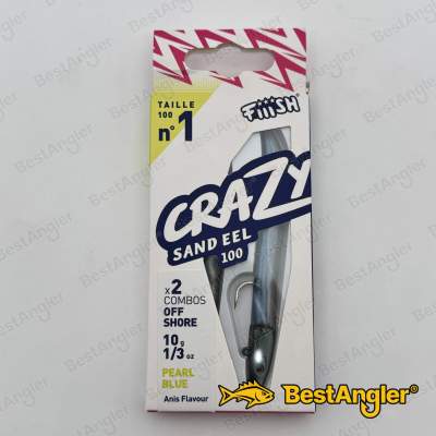 Fiiish Crazy Sand Eel n°1 100 mm Double Combo Offshore - 10g - Pearl Blue - CSE5006