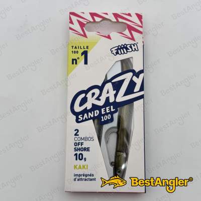 Fiiish Crazy Sand Eel n°1 100 mm Double Combo Offshore - 10g - Caqui - CSE800