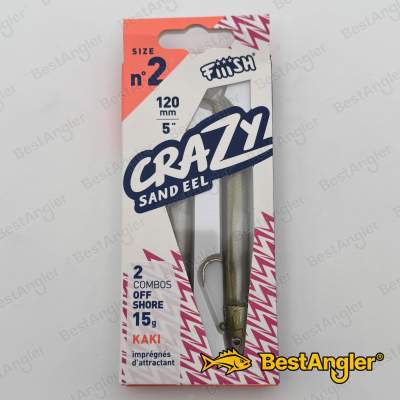 Fiiish Crazy Sand Eel n°2 120 mm Double Combo Offshore - 15g - Khaki - CSE528