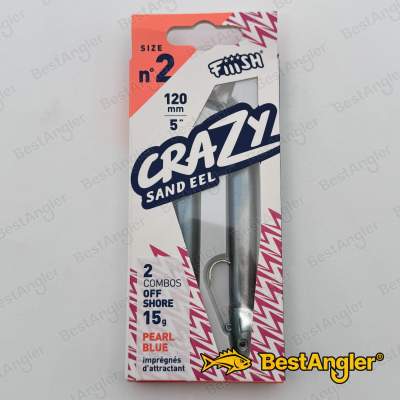 Fiiish Crazy Sand Eel n°2 120 mm Double Combo Offshore - 15g - Pearl Blue - CSE5001