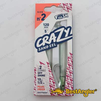 Fiiish Crazy Sand Eel n°2 120 mm Double Combo Offshore - 15g - Pearl Green - CSE5009