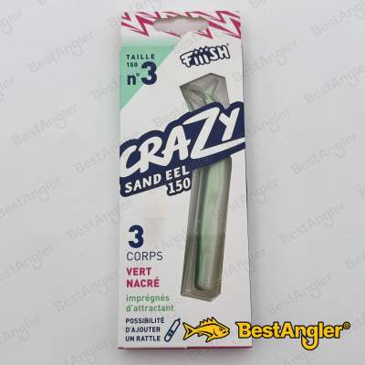 Fiiish Crazy Sand Eel n°3 150 mm Korpusy 3x - Perłowa zieleń - CSE223