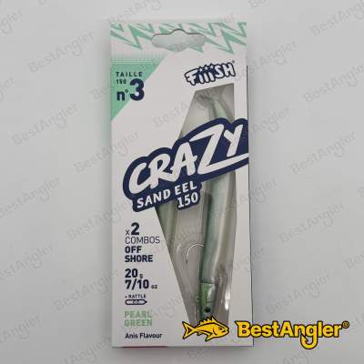 Fiiish Crazy Sand Eel n°3 150 mm Double Combo Offshore - 20g - Pearl Green - CSE5011