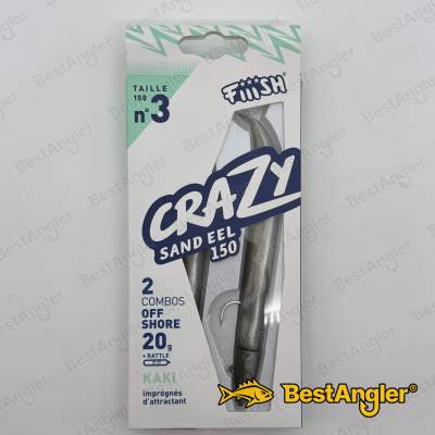 Fiiish Crazy Sand Eel n°3 150 mm Double Combo Offshore - 20g - Khaki - CSE802
