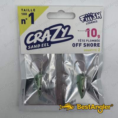 Fiiish Crazy Sand Eel n°1 100 mm Testine Offshore 2x - 10g - Verde Perla - CSE217