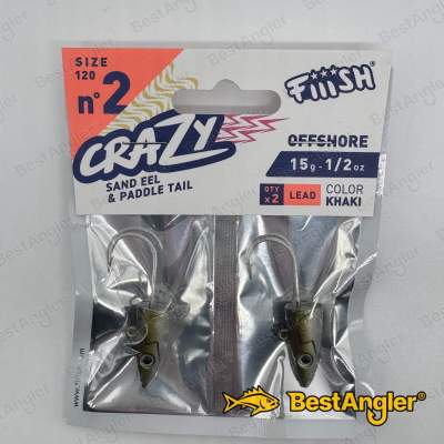 Fiiish Crazy Sand Eel n°2 120 mm Heads Offshore 2x - 15g - Khaki - CSE1010