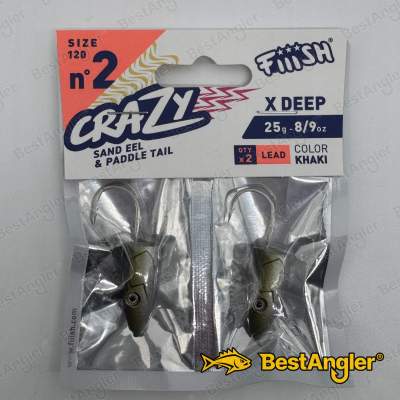 Fiiish Crazy Sand Eel n°2 120 mm Główki X-Deep 2x - 25g - Khaki - CSE1357