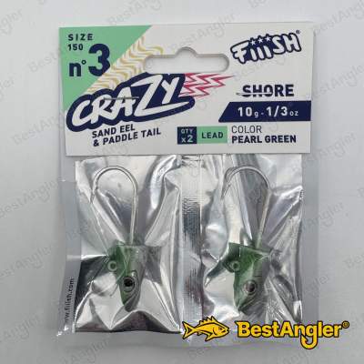 Fiiish Crazy Sand Eel n°3 150 mm Heads Shore 2x - 10g - Pearl Green - CSE220