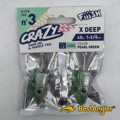 Fiiish Crazy Sand Eel n°3 150 mm Główki X-Deep 2x - 40g - Pearl Green - CSE1548