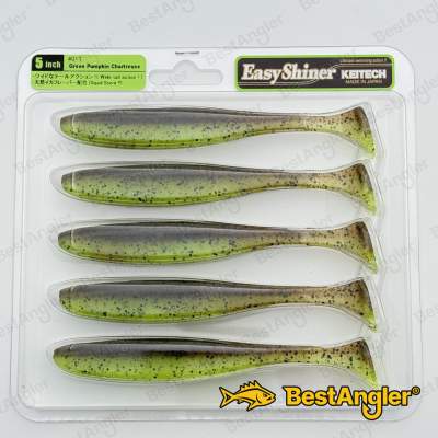 Keitech Easy Shiner 5" Green Pumpkin Chartreuse - #401