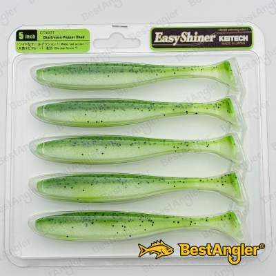 Keitech Easy Shiner 5" Chartreuse Pepper Shad - CT#30