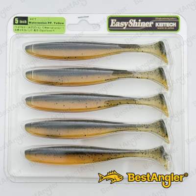 Keitech Easy Shiner 5" Watermelon PP. / Yellow - #447