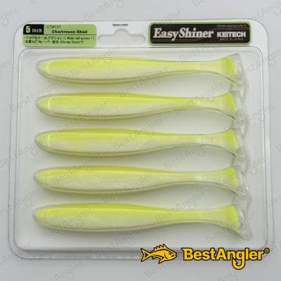 Keitech Easy Shiner 5" Chartreuse Shad - CT#13