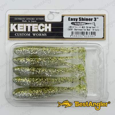 Keitech Easy Shiner 3" Chartreuse Ice Shad - CT#28