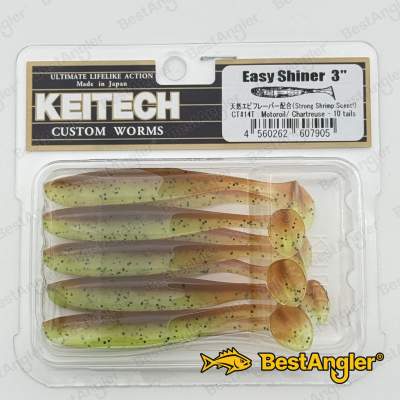 Keitech Easy Shiner 3" Motoroil / Chartreuse - CT#14