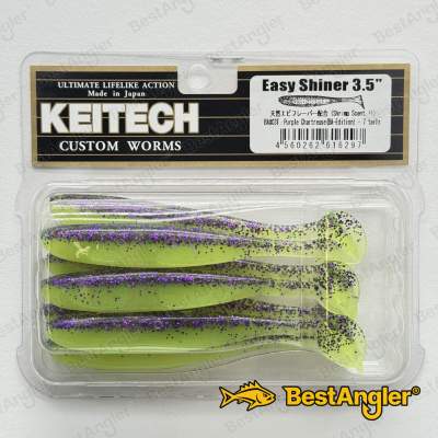 Keitech Easy Shiner 3.5" Purple Chartreuse - BA#03