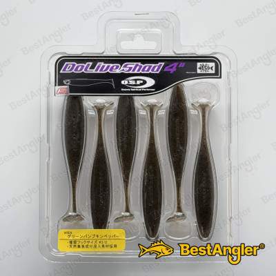 O.S.P DoLive Shad 4" Green Pumpkin Pepper W004