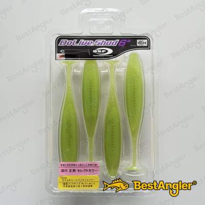 O.S.P DoLive Shad 6" Lime Chart Back Shiner TW184
