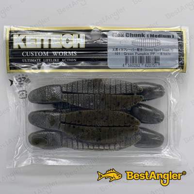 Keitech Flex Chunk Medium Green Pumpkin PP. - #101