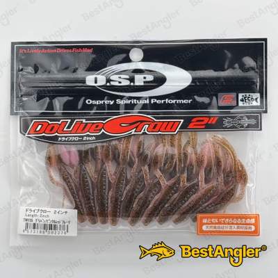 O.S.P DoLive Craw 2" Green Pumpkin/Pink & Red Flake TW155