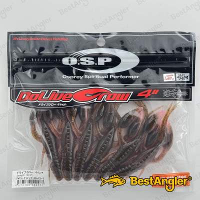 O.S.P DoLive Craw 4" Green Pumpkin/Pink & Red Flake TW155