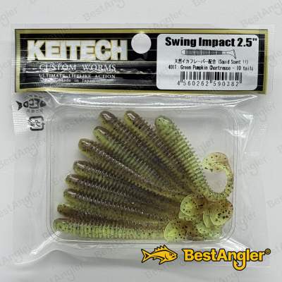 Keitech Swing Impact 2.5" Green Pumpkin Chartreuse - #401