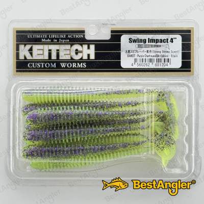 Keitech Swing Impact 4" Purple Chartreuse - BA#03
