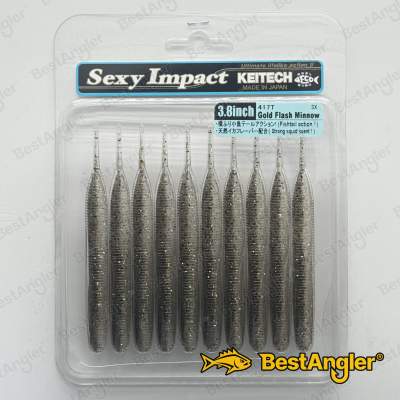 Keitech Sexy Impact 3.8" Gold Flash Minnow - #417