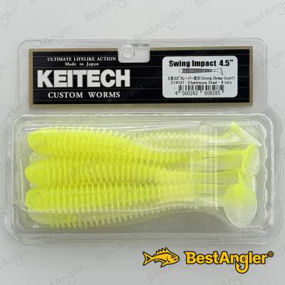 Keitech Swing Impact 4.5" Chartreuse Shad - CT#13