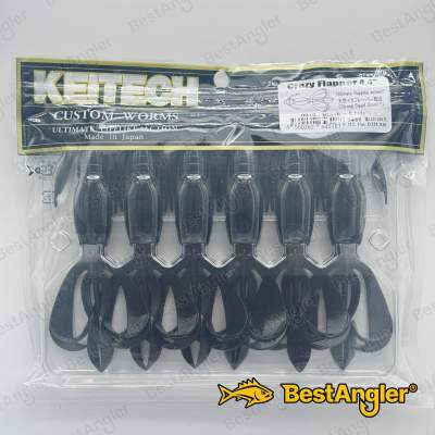 Keitech Crazy Flapper 4.4" Schwarz - #001