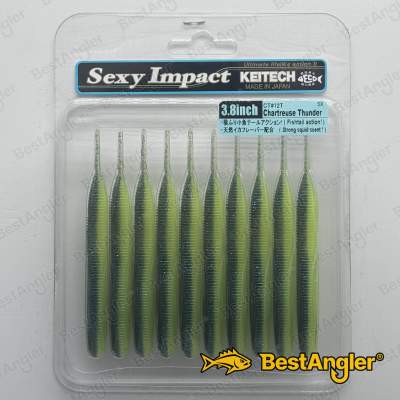 Keitech Sexy Impact 3.8" Chartreuse Thunder - CT#12